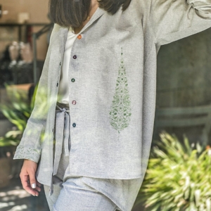 Cotton Shirt Ghalamkar Cypress tree model