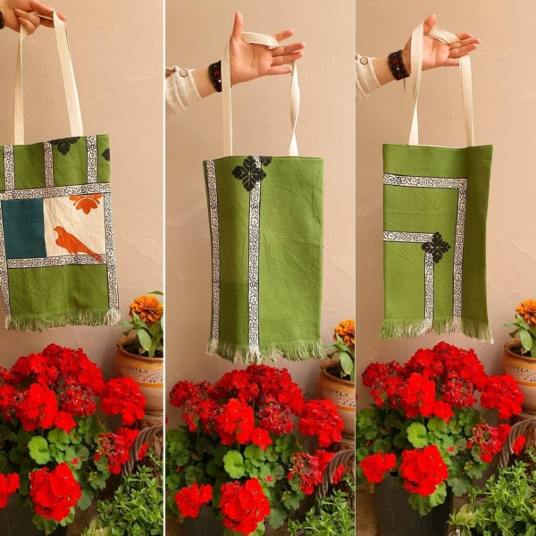 Cotton Cloth Bag Ghalamkar Love Model