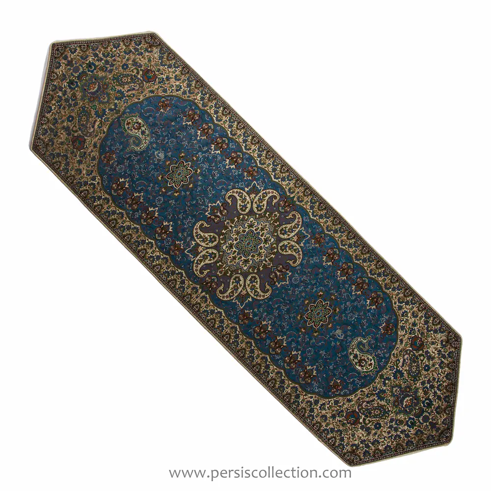 Elegant Blue Termeh Table Runner 165cm