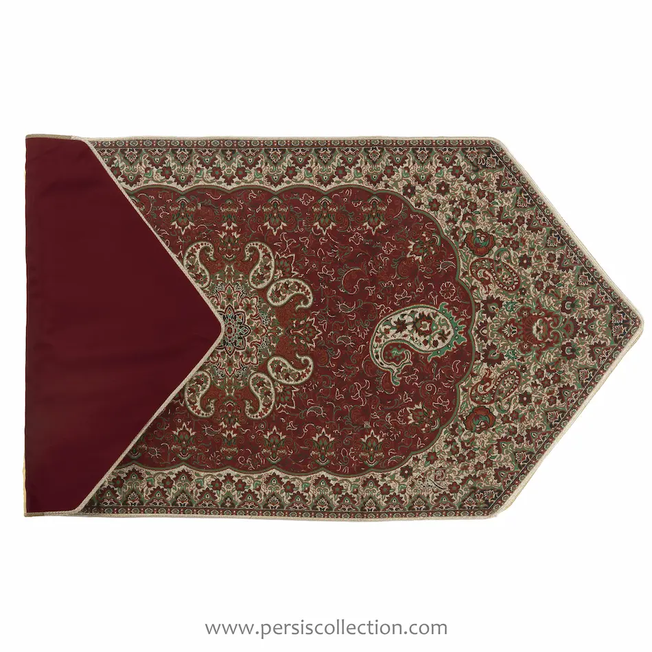 Elegant Red Termeh Table Runner 3pcs Set