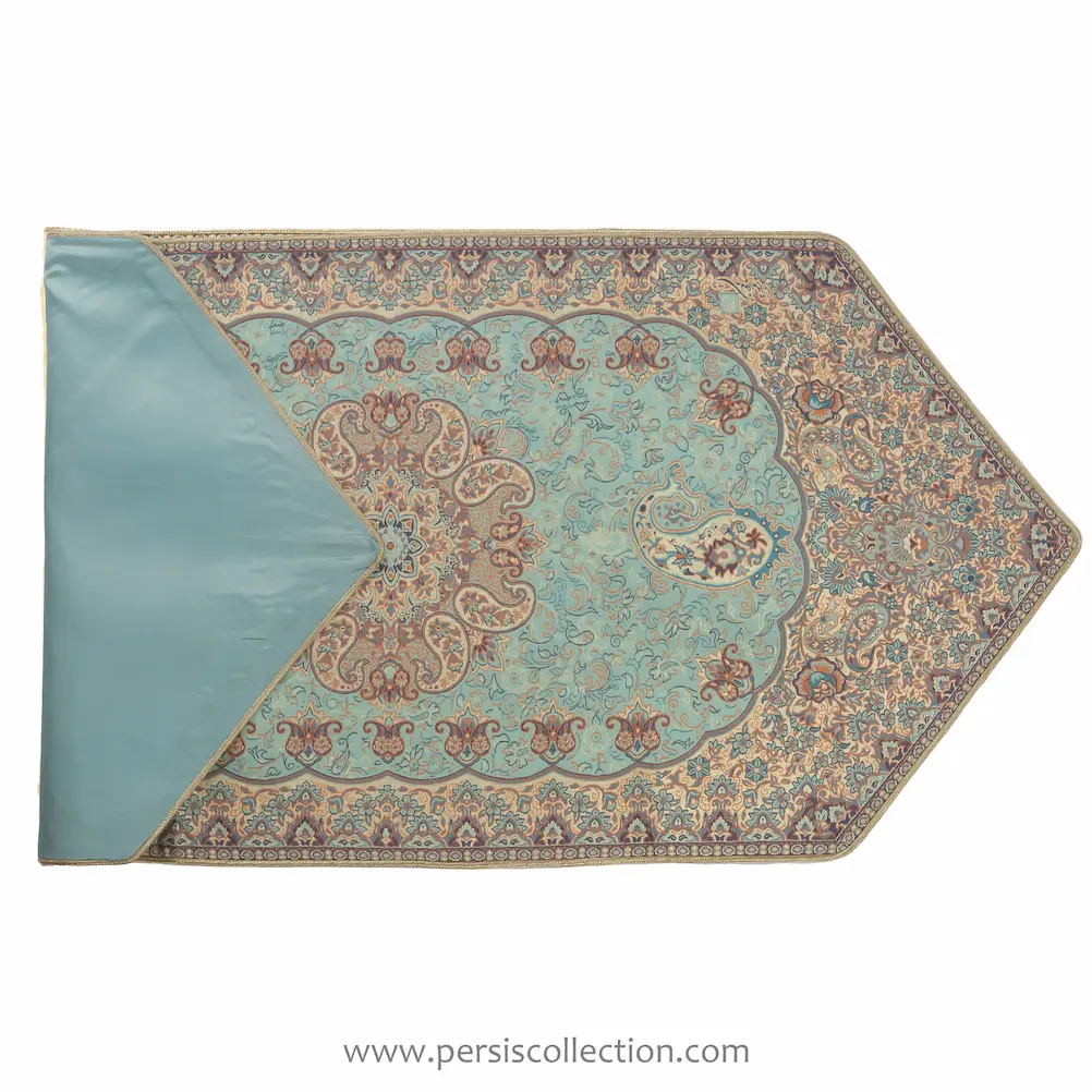 Elegant Turquoise Termeh Table Runner 3pcs Set