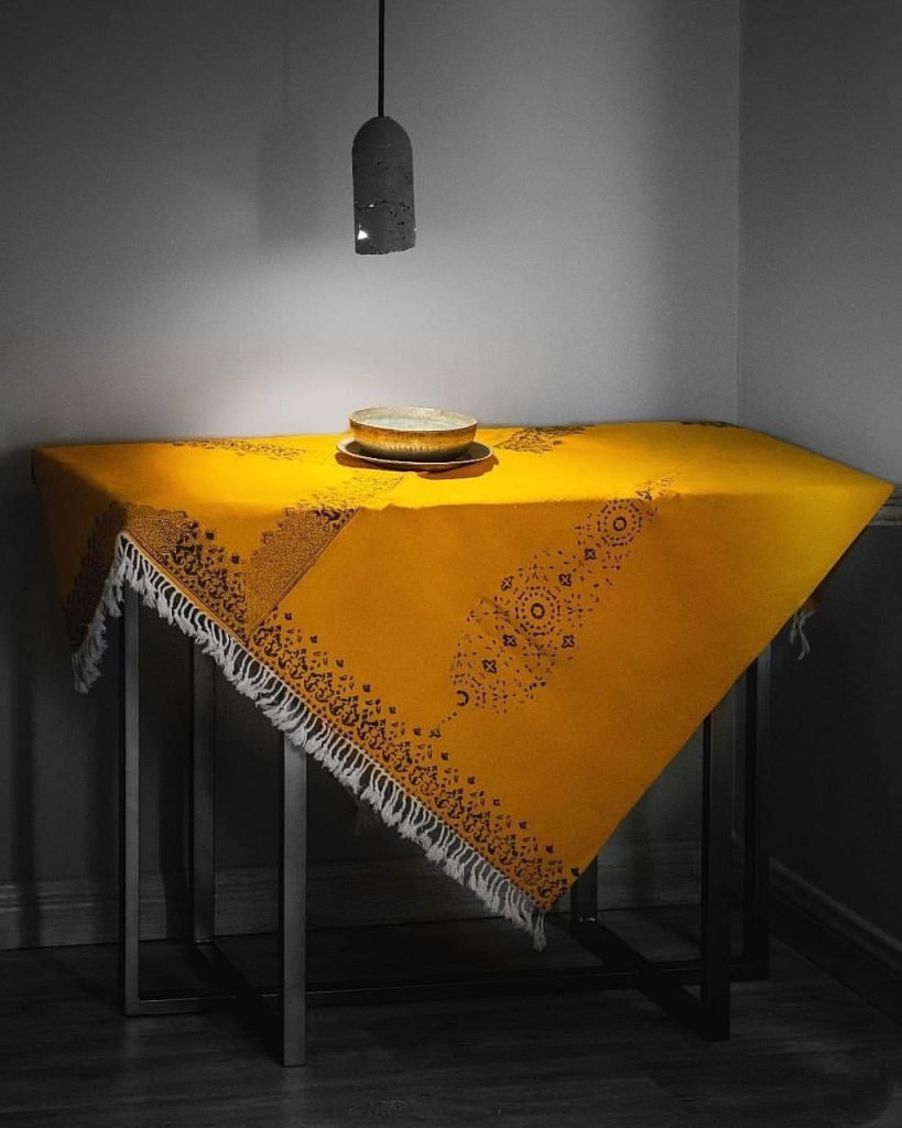 Persian table linens-Cotton Tablecloth Ghalamkar Sun Model