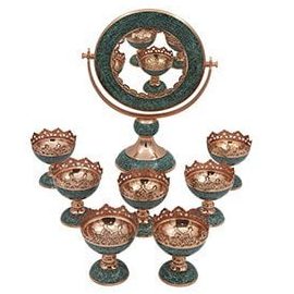Persian Turquoise on Copper Haft Sin Set