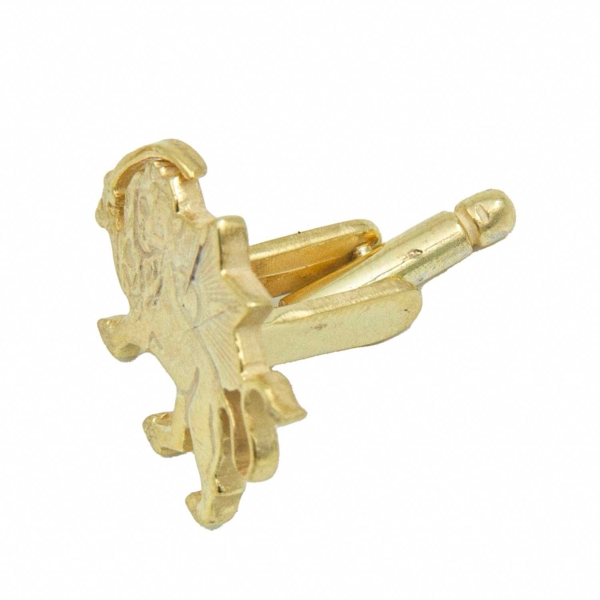 Lion and Sun Cufflinks and Tie Clip Set-Gold
