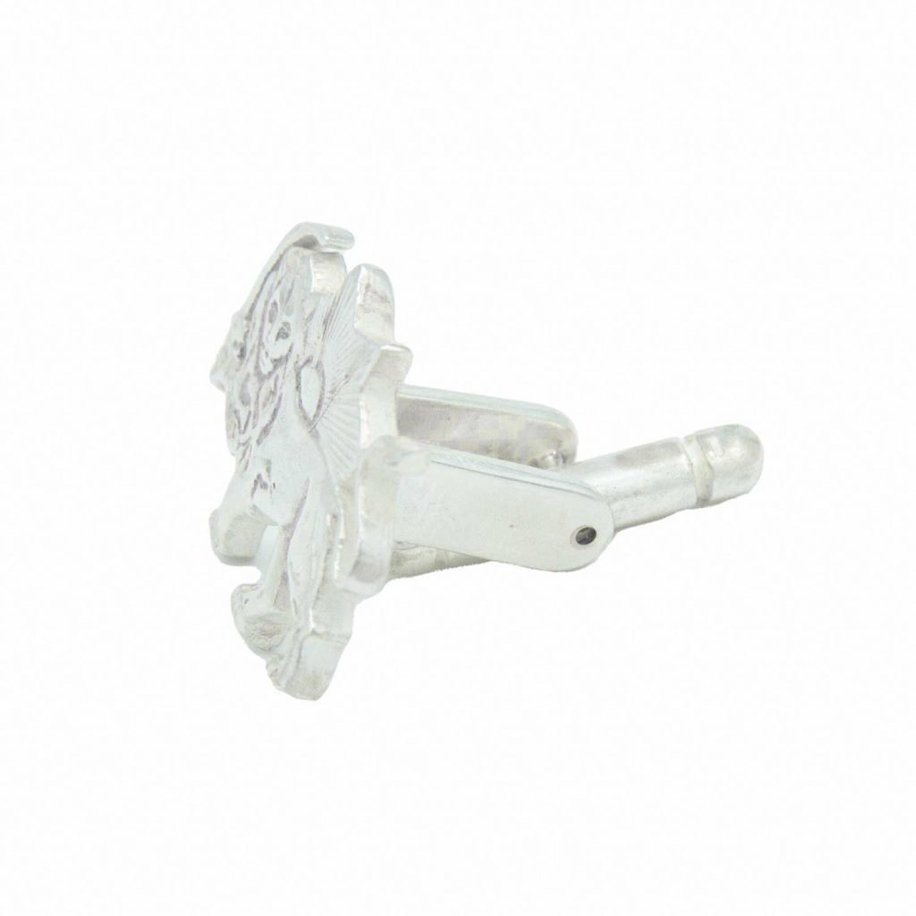 Elegant Lion and Sun cufflinks with tie clip detailed close-up shot