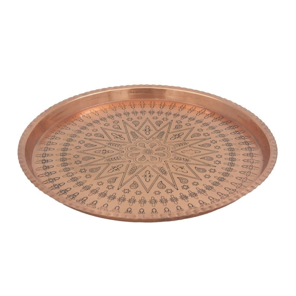 Copper Ghalamzani Tray 30cm