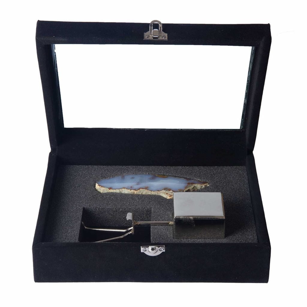 Natural Soleimani blue agate stone with polished surface, Code A51