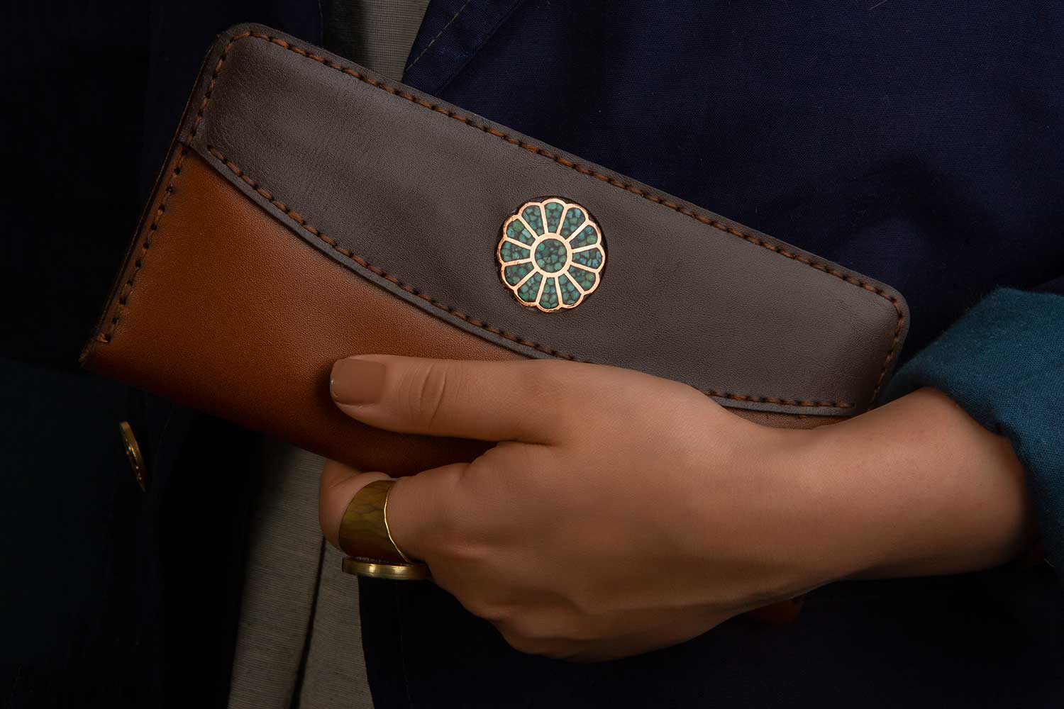 Turquoise Leather Wallet