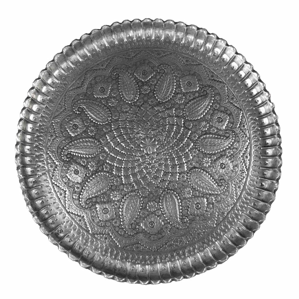 Copper Ghalamzani Serving Tray | Hand Engraved Copper tray
