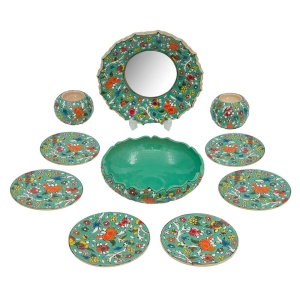 Minakari On Pottery Haft Seen Set