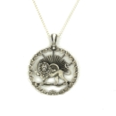 Lion And Sun 925 Silver Necklace