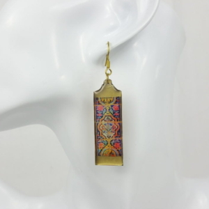 PERSIAN TILE BRASS EARRINGS