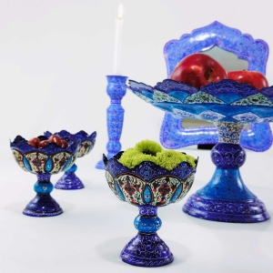 MINAKARI ON COPPER HAFT SIN SET - symbols of HaftSin