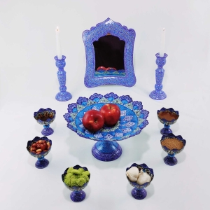 MINAKARI ON COPPER HAFT SIN SET - symbols of HaftSin