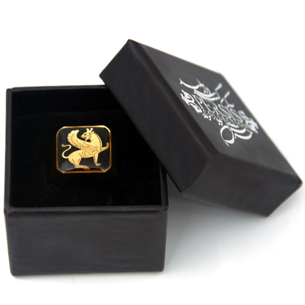 24k Gold Winged Lion Ring