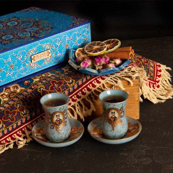 Hand Painted Turquoise Teaset, With Gift Box, Porcelain Chinese