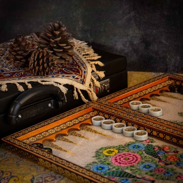 Peacock Persian Khatam Backgammon