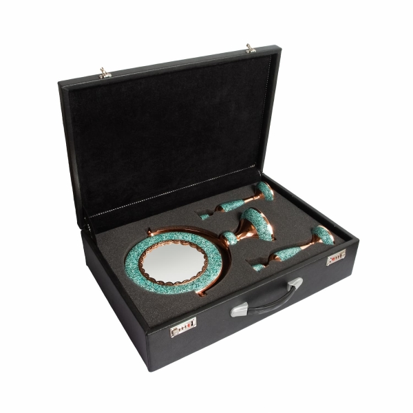 Persian Firoozeh Koobi (Turquoise) Ayeneh Shamdoon Set