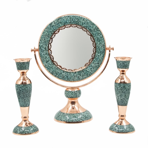 Persian Firoozeh Koobi (Turquoise) Ayeneh Shamdoon Set