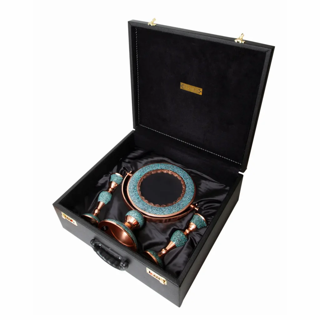 Mirror Firoozeh Koobi (Turquoise) Ayeneh Shamdoon Set