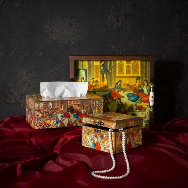Persian Banquet Pattern Jewelry Box 15 x 15cm