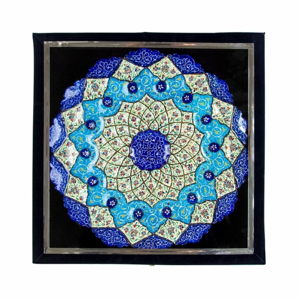 Elegant Copper Persian Enamel Plate 30cm