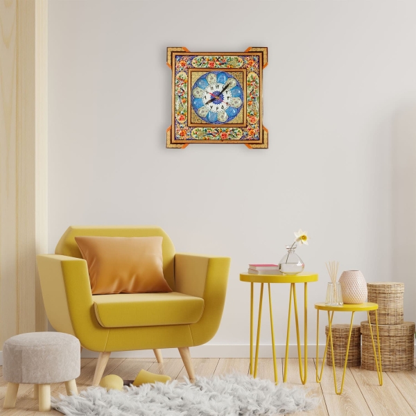 Peacock Khatam Art Clock – Two Sizes