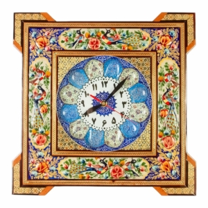 Peacock Khatam Art Clock - Two Sizes
