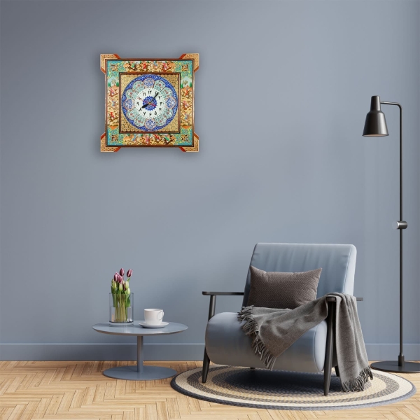 Persian Khatam and Minakari Clock