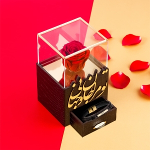 Endless Love - 18k Gold Bracelet and Preserved Rose