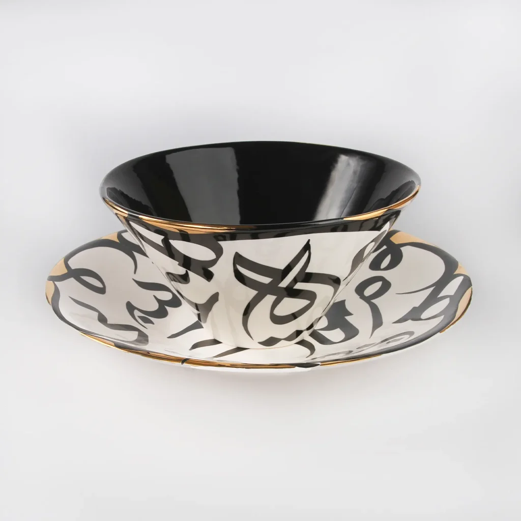 Hand-Painted Calligraphy Ceramic cup