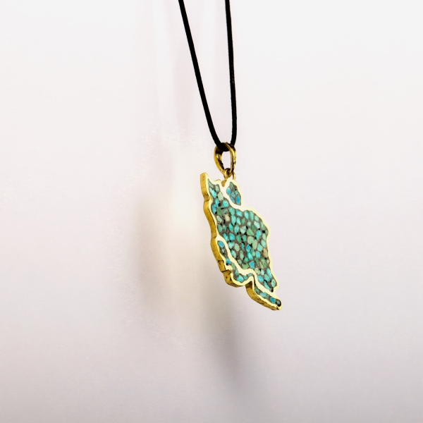 Iran Map Turquoise Necklace