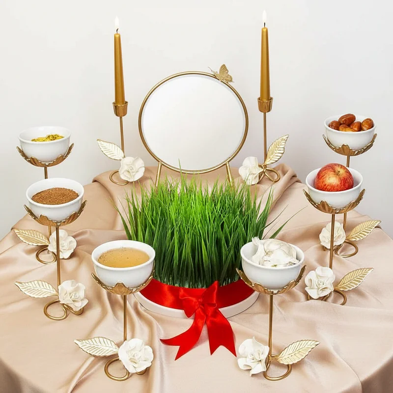 Persian Floral Haft Sin Table