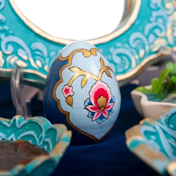 Turquoise Tazhib Nowruz Egg