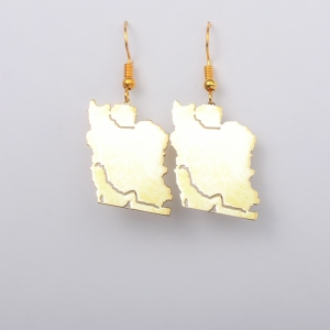 Iran Map Brass Earrings