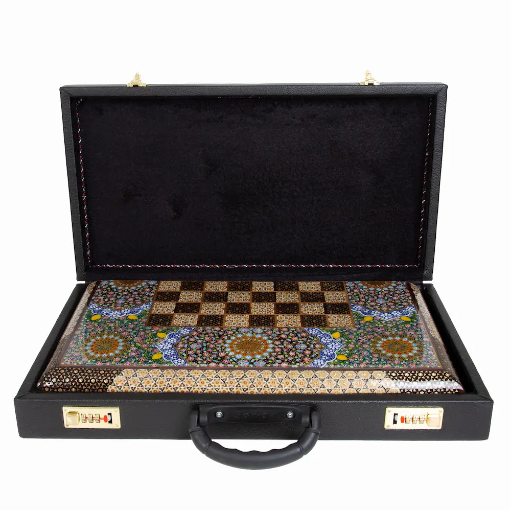 Khatam Backgammon and Chess Set - Tazhib