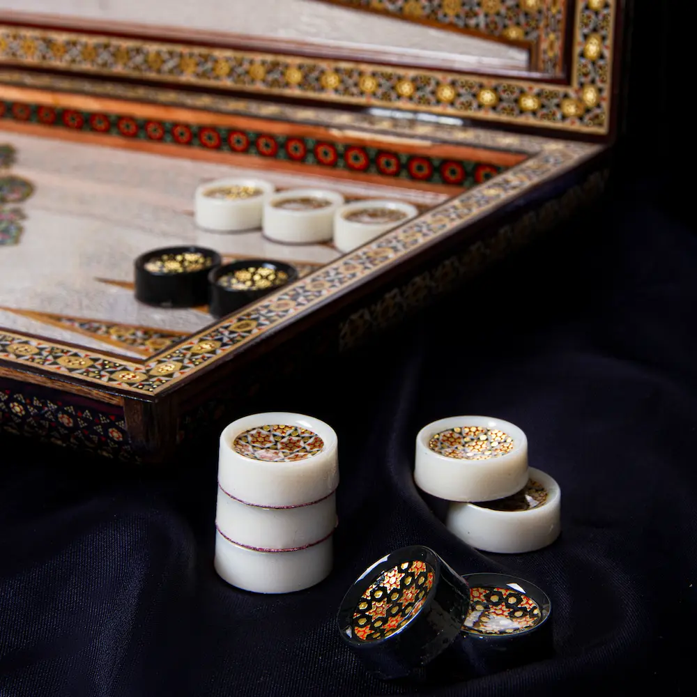 Khatam Backgammon and Chess Set - Tazhib