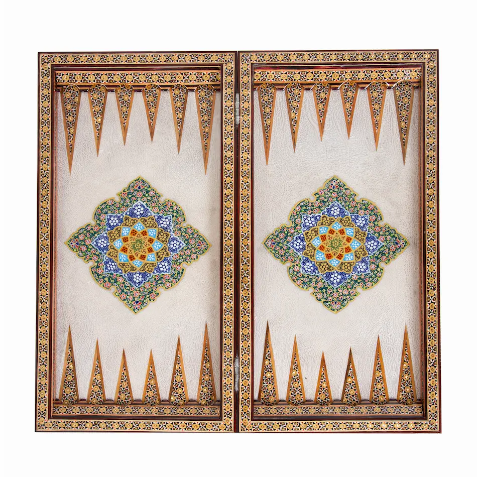 Khatam Backgammon and Chess Set - Tazhib