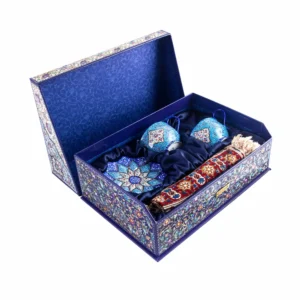 Minakari Tea Set for Two – Enamel Gift Set