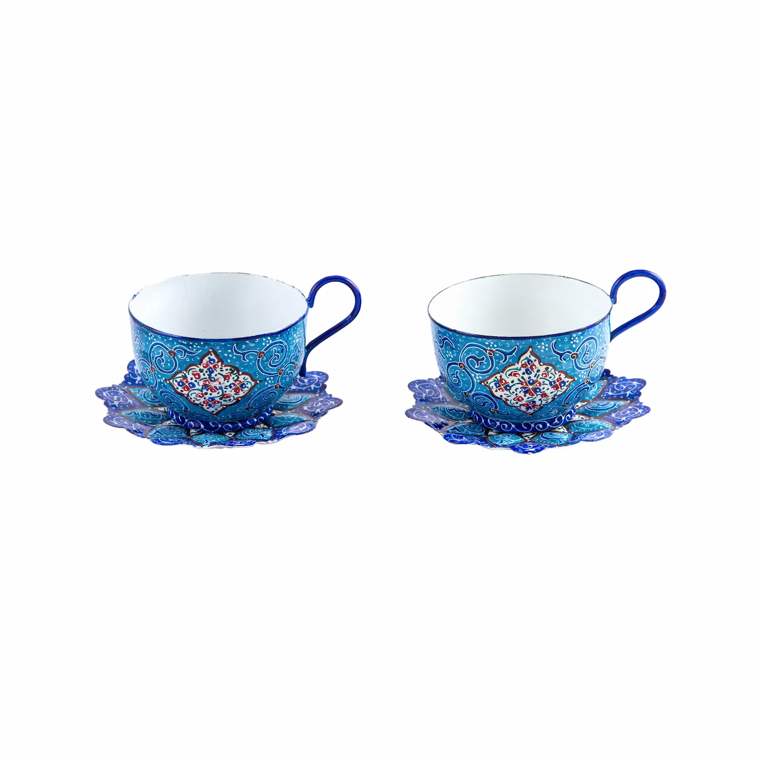 Minakari Tea Set for Two - Enamel Gift Set