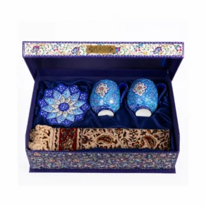 Minakari Tea Set for Two – Enamel Gift Set