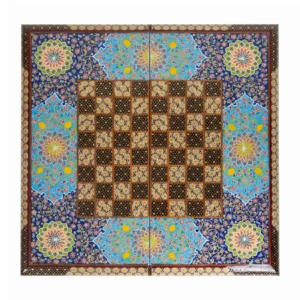 Tazhib Art Khatam Backgammon and Chess Set