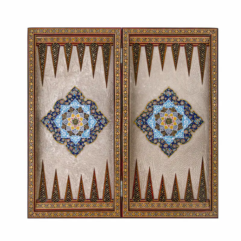Persian Khatam Art Backgammon and Chess Set