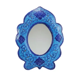 Persian Minakari Mirror – Handmade Enameled – 17cm