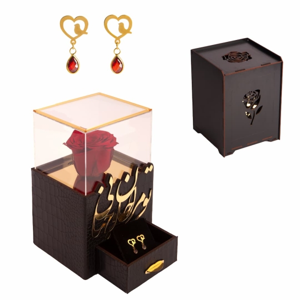 Preserved Rose Freedom Love 18k Gold Earrings