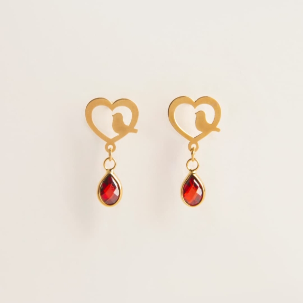 Preserved Rose Freedom Love 18k Gold Earrings