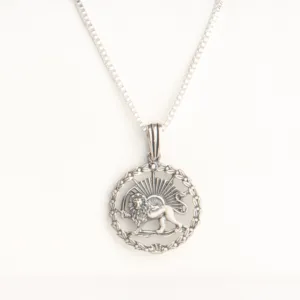 Lion and Sun 925 Silver Necklace