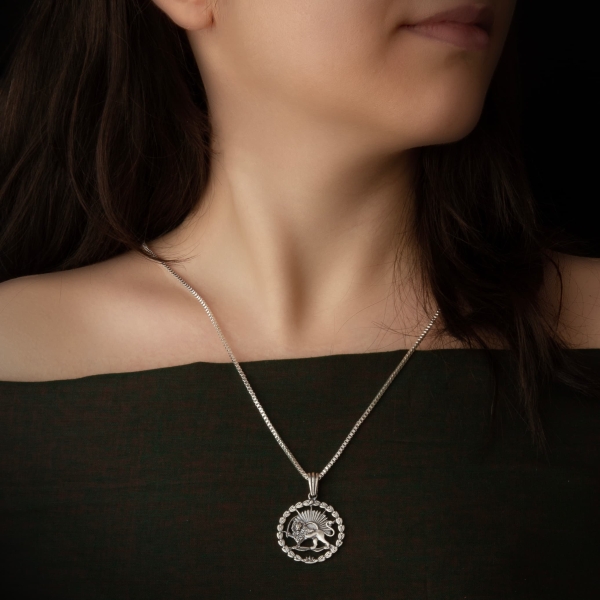 Lion and Sun 925 Silver Necklace