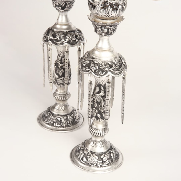 Persian Oval Ayne Shamdoon – Silver Ghalamzani