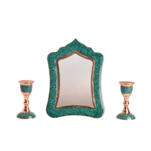Small Firoozeh Koobi Mirror and Candle Set